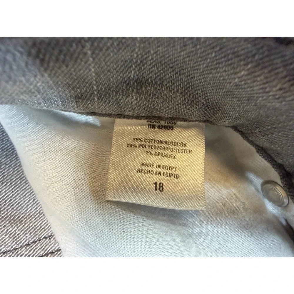 Basic Editions Womens Classic Fit Jeans‎ Size 18 Gray Straight Stretch Denim